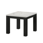 Modern 3 Piece Living Room Table Set With Faux Marble Top - Black / White