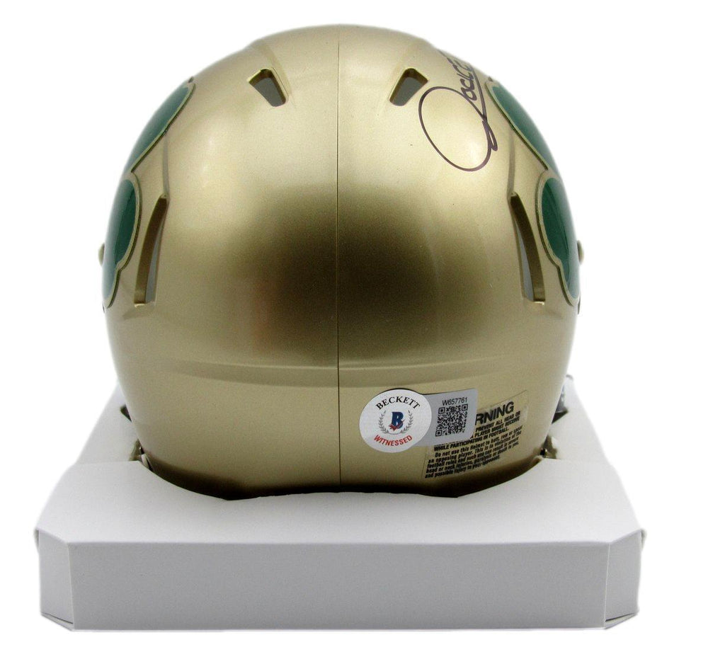 Rocket Ismail Autographed Speed Mini Helmet Notre Dame Clover Beckett 181124