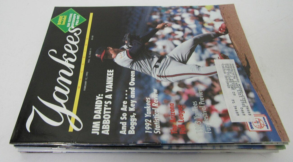 Lot of 9 1993 New York Yankees Magazines Jim Abbott  153179