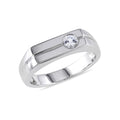 0.3 TGW White Sapphire Bezel Ring // Sterling Silver