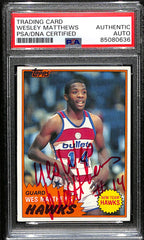 Wes Matthews Signed 1981 Topps Card #69 Atlanta Hawks PSA/DNA 185083