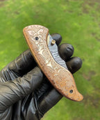 Custom Handmade Damascus Blade EDC Folding Pocket Knife