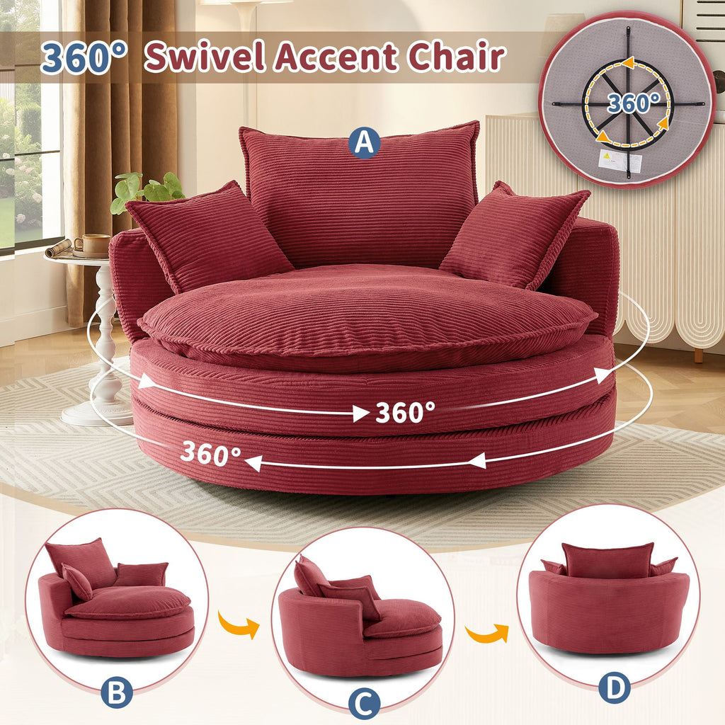 360° Swivel Accent Barrel Chair