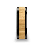 BILTMORE Black Ceramic Ring with Polished Bevels and Ash Wood Inlay - 6mm - 10mm