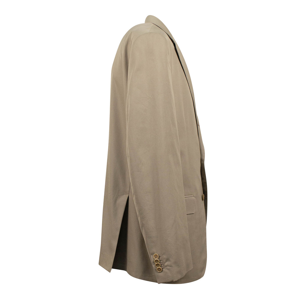 3 Roll 2 Button Trim Fit Cotton Suit // Tan