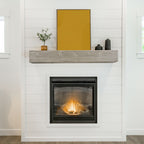 Rustic Wood Fireplace Mantel, Wall-Mounted & Floating Shelf