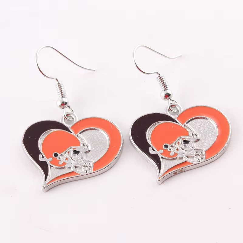 Football Team Logo Heart Earrings –  Game Day Accessories & Gift for Sports Fan