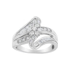 10K White Gold 1/2 cttw Diamond Cluster Ring (H-I Clarity, I2-I3 Color) - Size 6