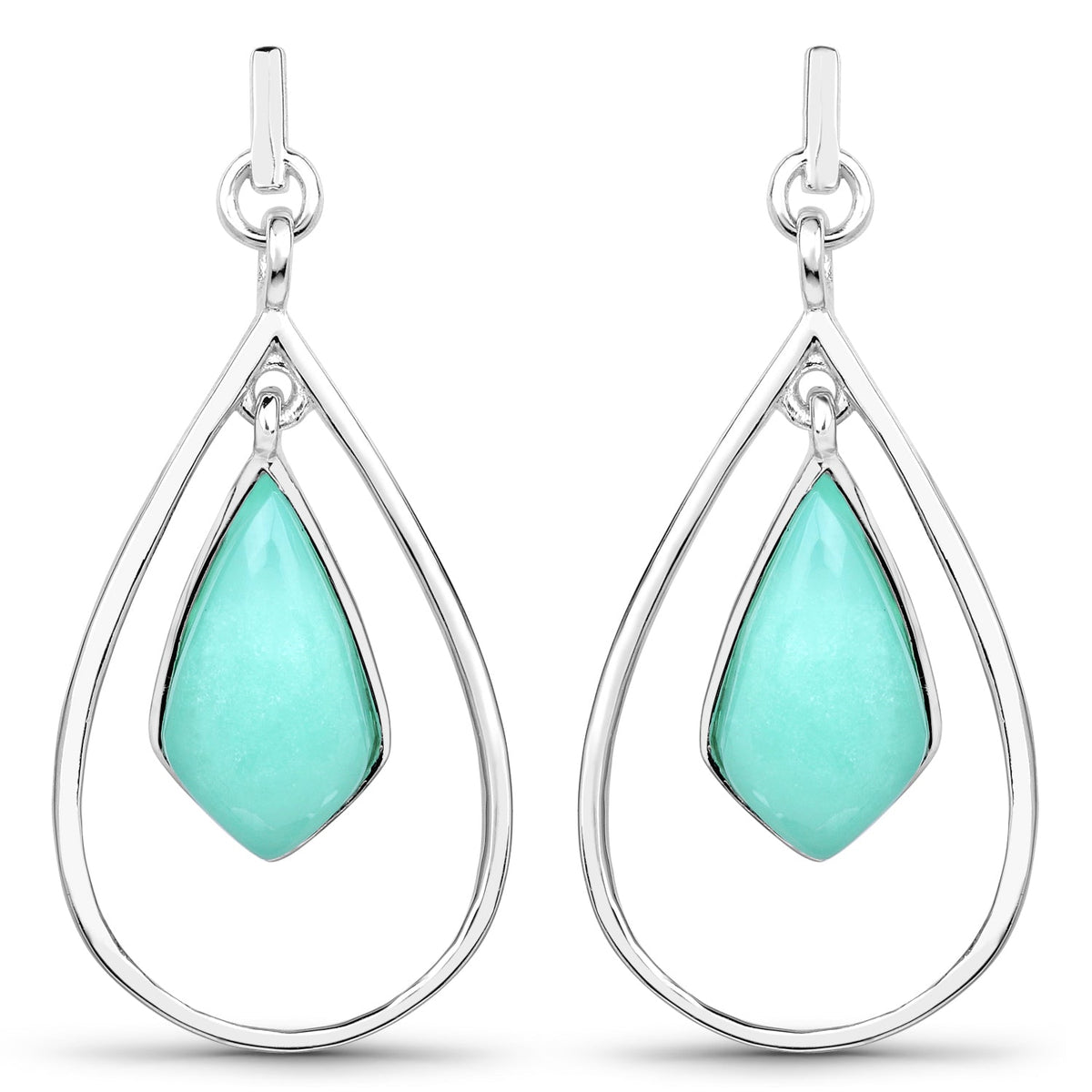 8.80 Carat Genuine Crysopharse .925 Sterling Silver Earrings