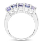 2.55 Carat Genuine Tanzanite .925 Sterling Silver Ring