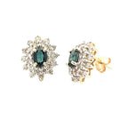 2.30ct Sapphire Diamond Earrings 14KT Yellow Gold