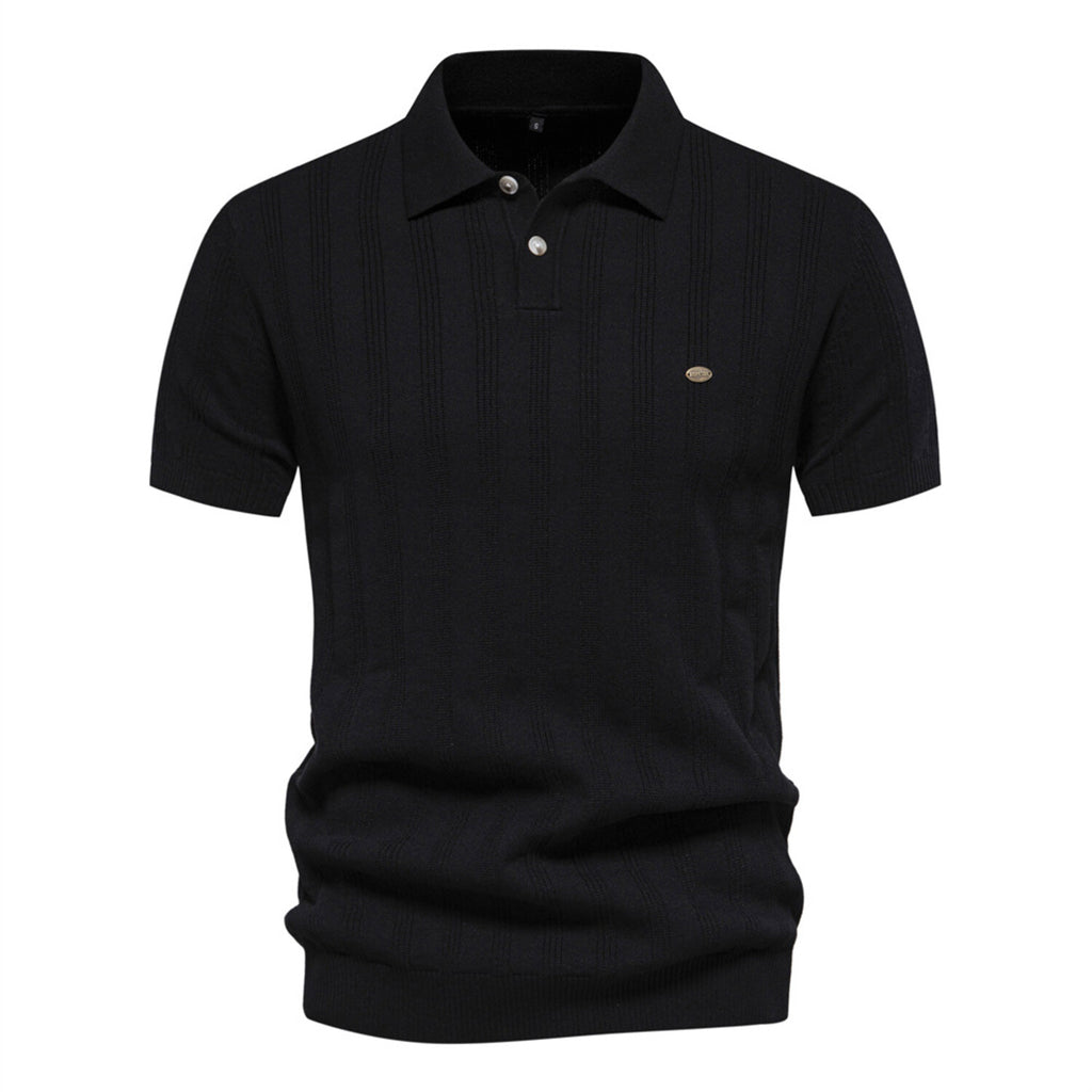 Knit Polo Shirt // Black