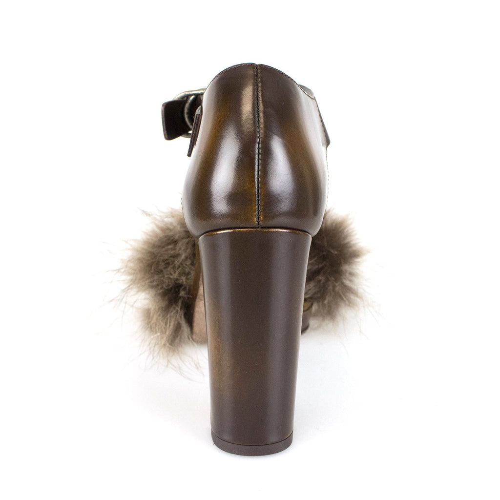 Women's Open Toe Mary Janes Heels // Brown