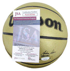 Larry Bird HOF Autographed Gold Wilson NBA Basketball Boston Celtics JSA 183126