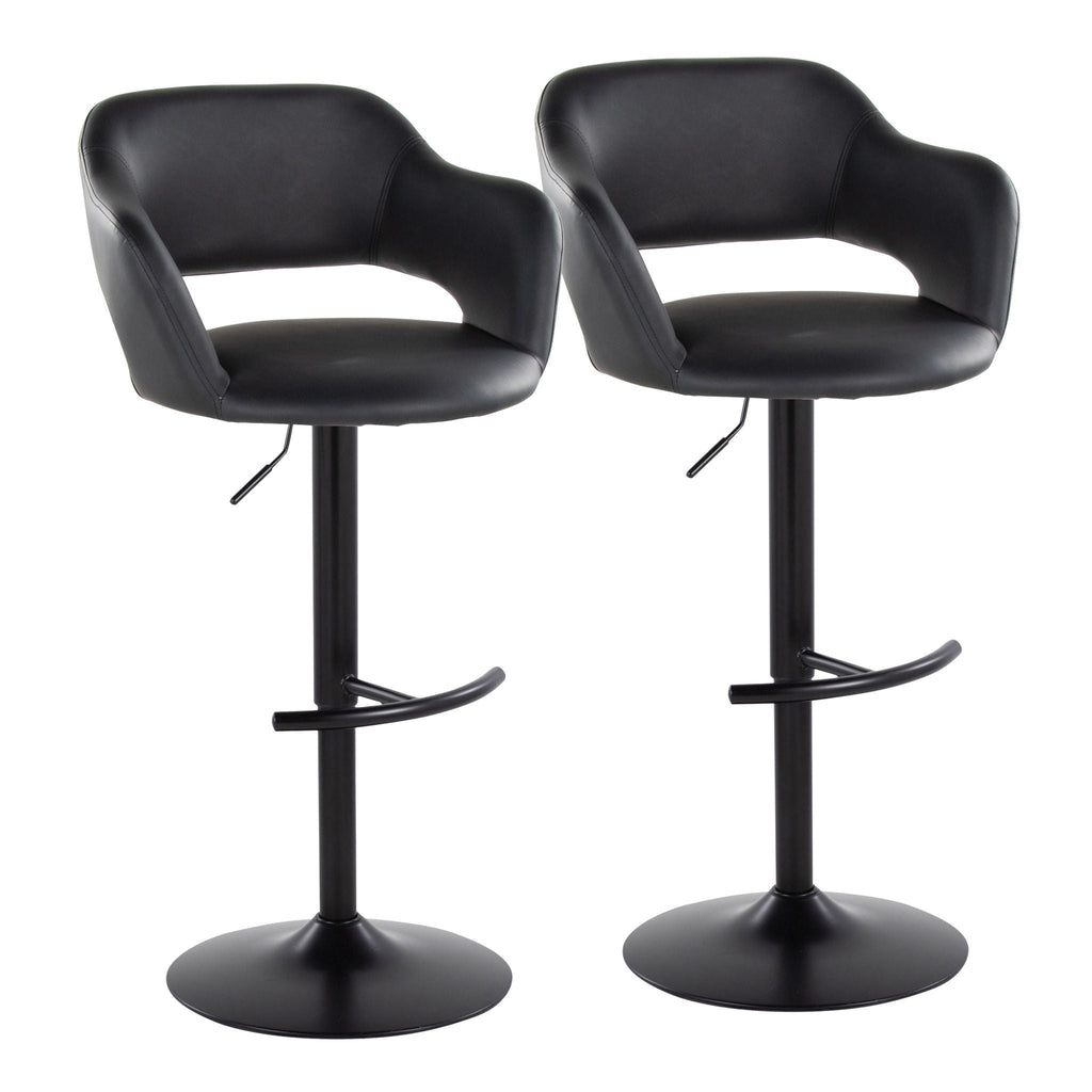 Margarite - Contemporary Adjustable Barstool With Swivel (Set of 2)