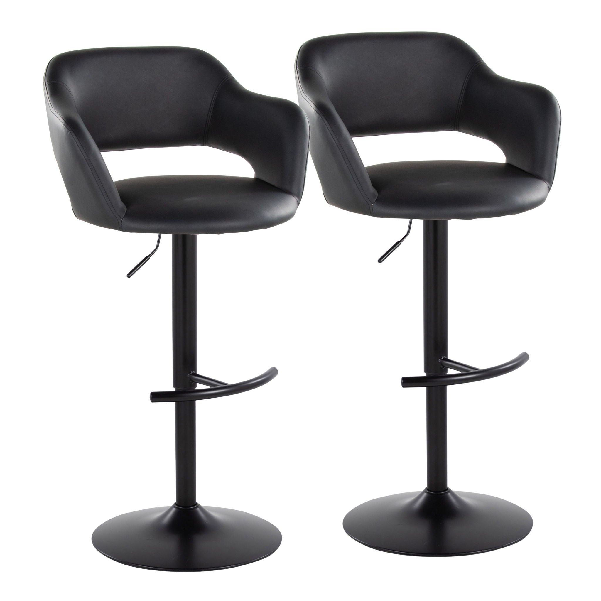 Margarite - Contemporary Adjustable Barstool With Swivel (Set of 2)