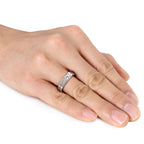 0.3 TGW White Sapphire Bezel Ring // Sterling Silver