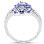 2.07 Carat Genuine Tanzanite .925 Sterling Silver Ring
