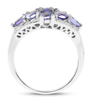 2.07 Carat Genuine Tanzanite .925 Sterling Silver Ring