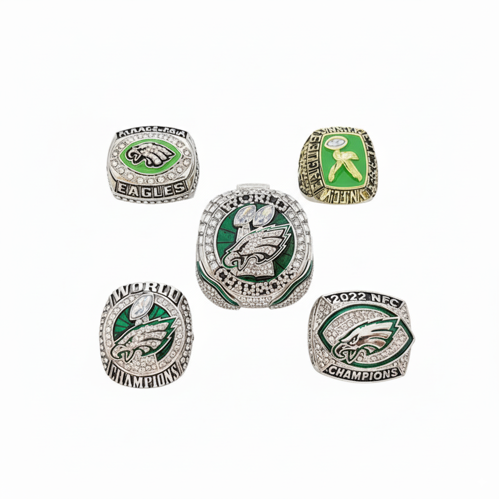 Philadelphia Eagles Championship Ring Set – 5pcs Super Bowl Replica Collectible Set