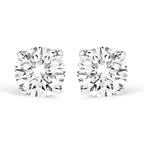 .925 Sterling Silver 1/2 Cttw Round Brilliant-Cut Lab Grown Diamond Classic 4-Prong Stud Earrings (F-G Color, VS1-VS2 Clarity)