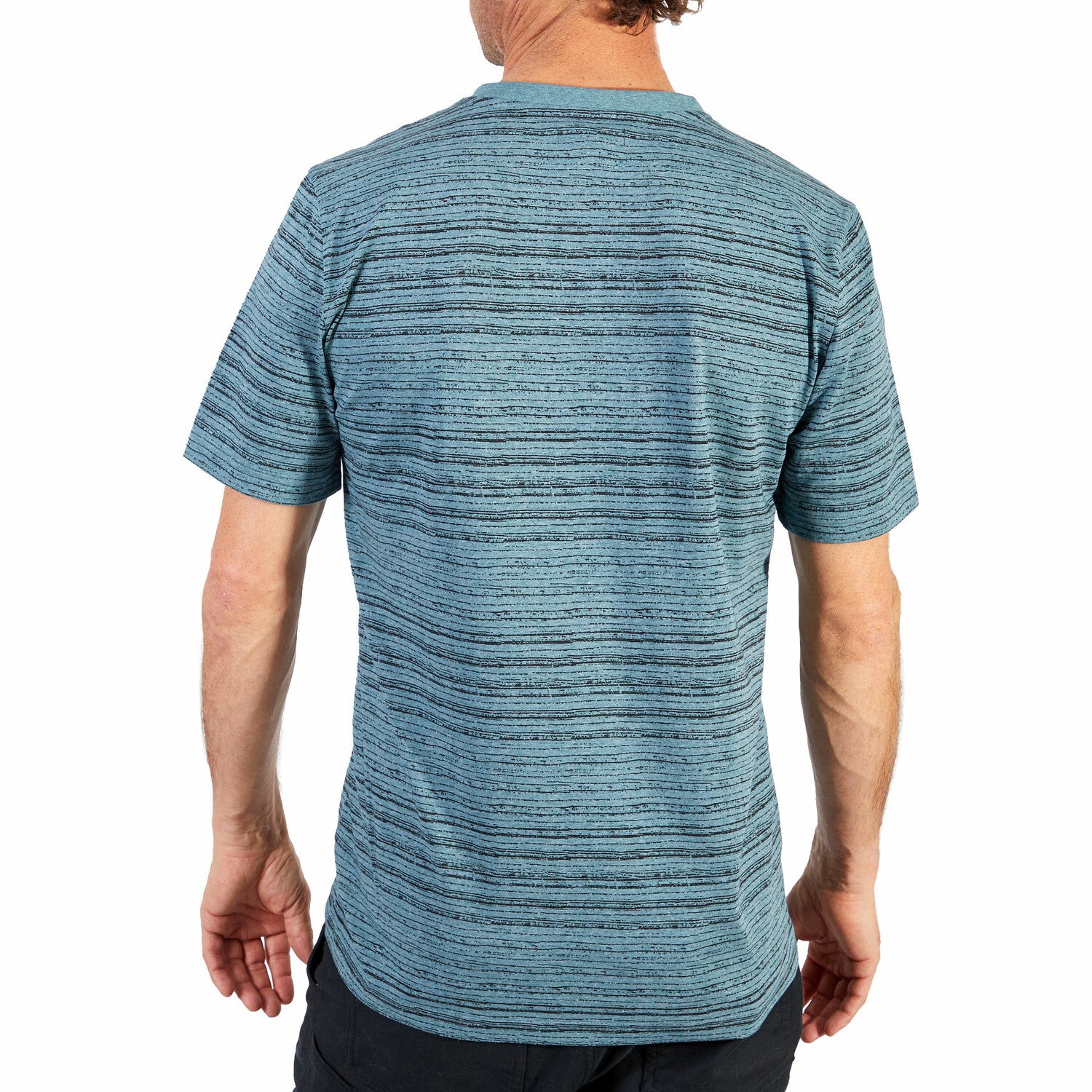 Henley Striped T-Shirt // Sage
