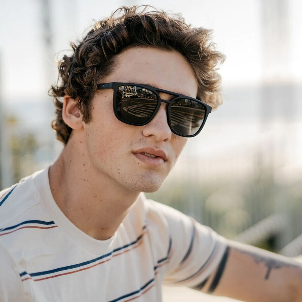 Brightsides Polarized Sunglasses // Matte Black On Black + Smoke