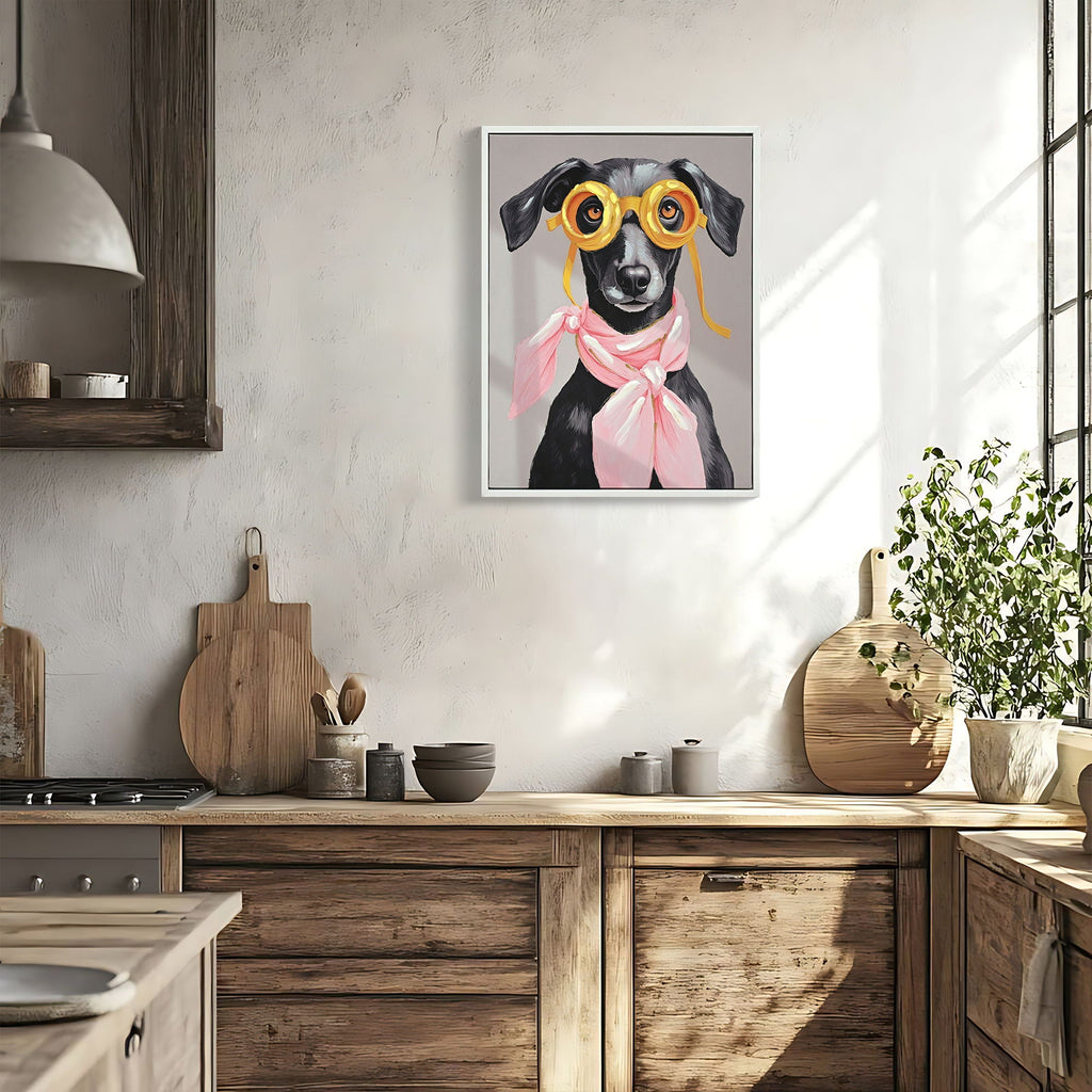 Vacation Day Puppy Wall Decor - Pink / Black