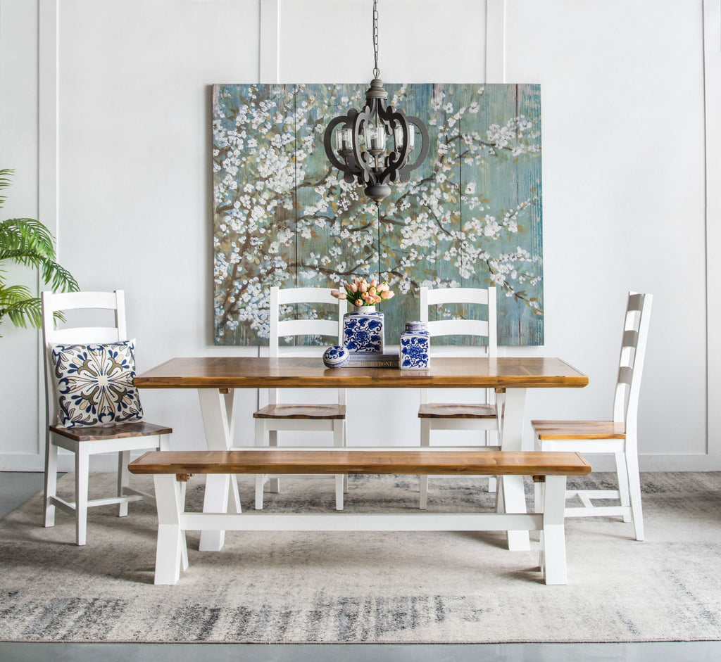 Farmhouse Chandelier, 6 Light Wood Chandelier Living Room Entryway