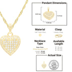 Cubic Zirconia 14K Gold Filled Circled Heart Pendant Necklace Set