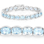 44.00 Carat Genuine Blue Topaz .925 Sterling Silver Bracelet