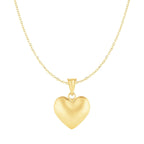 Puffed Heart Pendant in 10k Yellow Gold