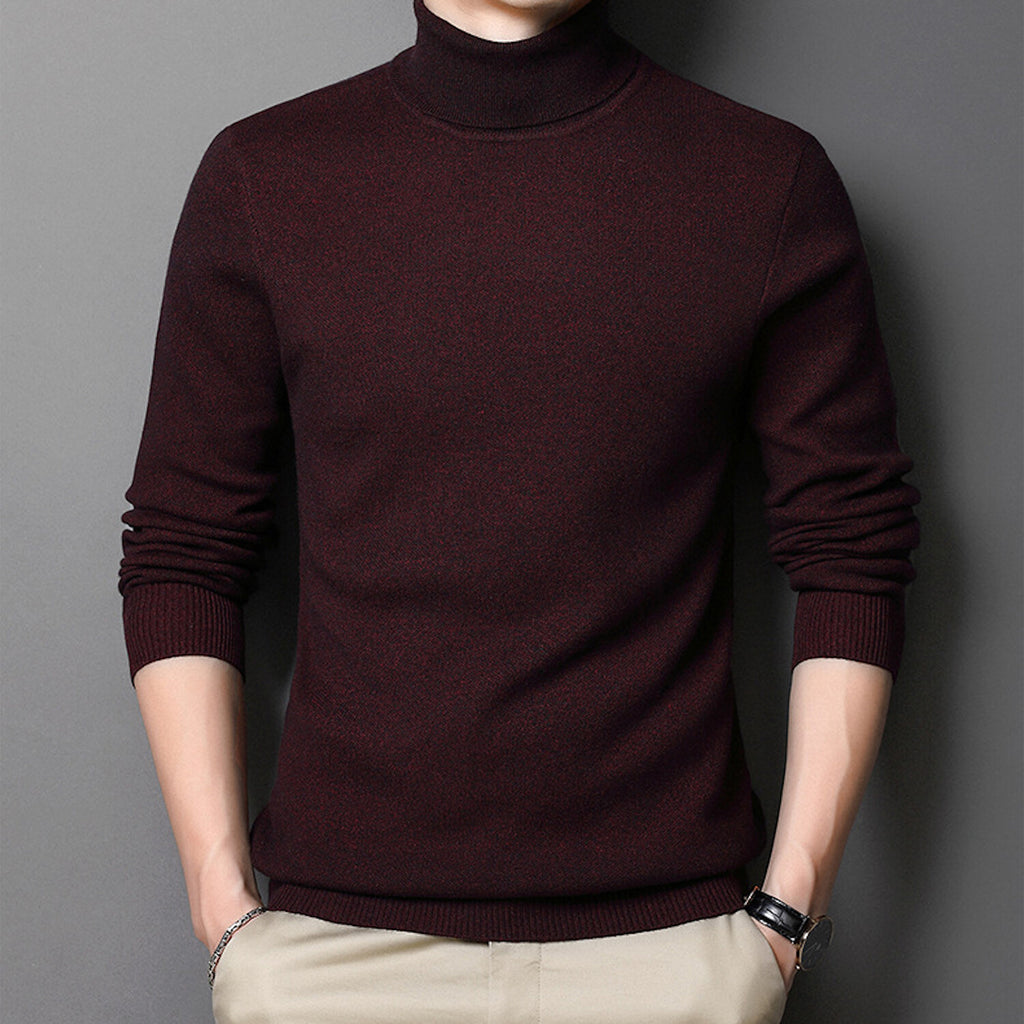 Heathered Turtleneck // Burgundy