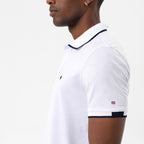 Marcelo Short Sleeve Polo Shirt // White + Navy