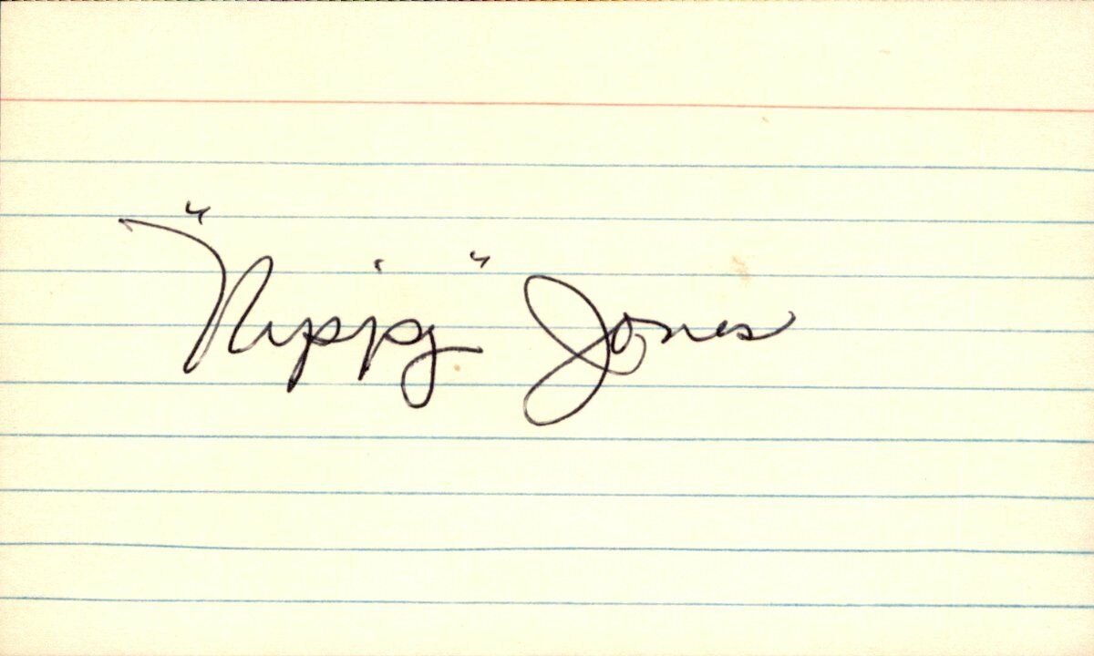 Nippy Jones Cardinals/Braves d.1995 Signed/Autographed 3x5 Index Card 162485