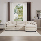 Modern Oversized Modular Cushion Sofa With Ottoman