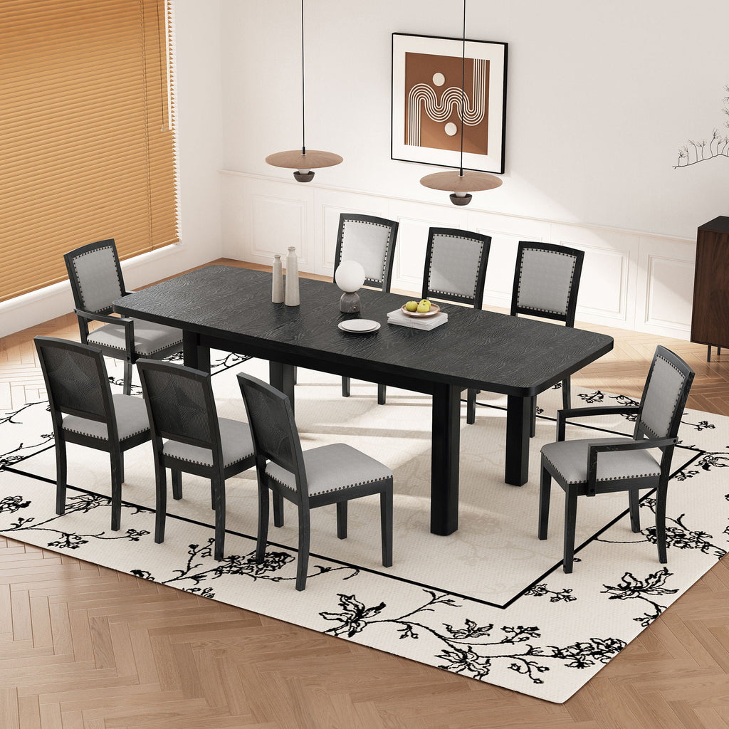 Topmax - Rustic Extendable Dining Table Set With Removable Leaf