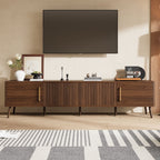 TV Stand For TVs Up To 85" With Fluted Door - Walnut