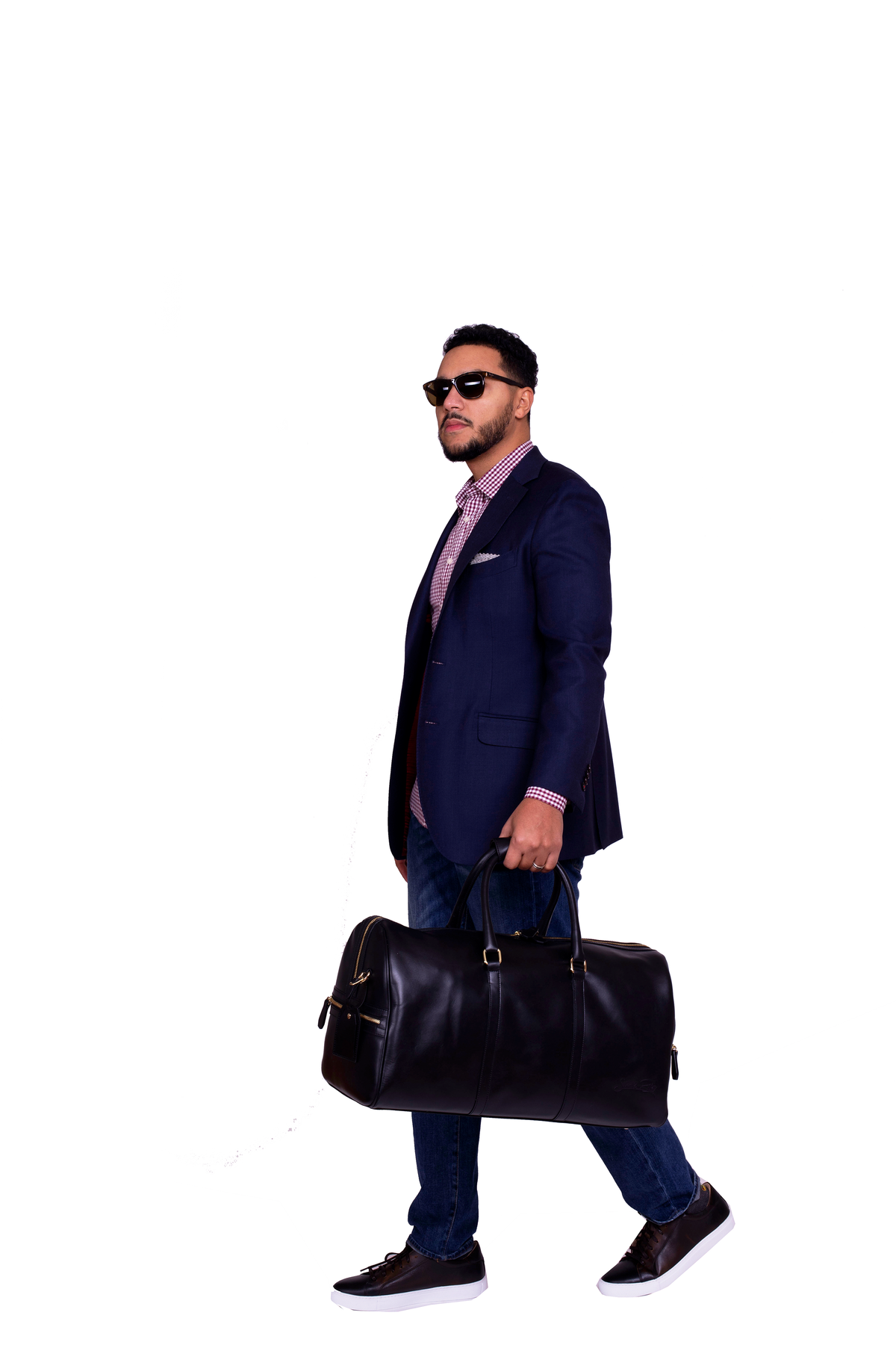 Beverly Hills Carryall Duffle Leather Bag in Black