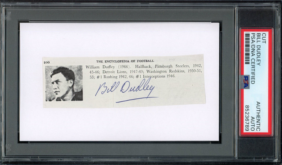 Bill Dudley HOF Signed/Auto Cut Photo on 3x5 Card Steelers PSA/DNA 188266
