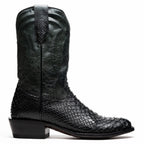 Western Collection Kansas // Python Leather Cowboy Boot // Black