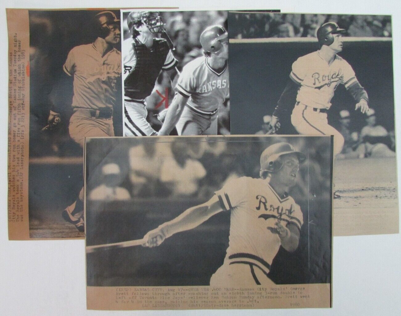 Lot of 10 George Brett Kansas City Royals 1980's-90's News Wire Photos 157377