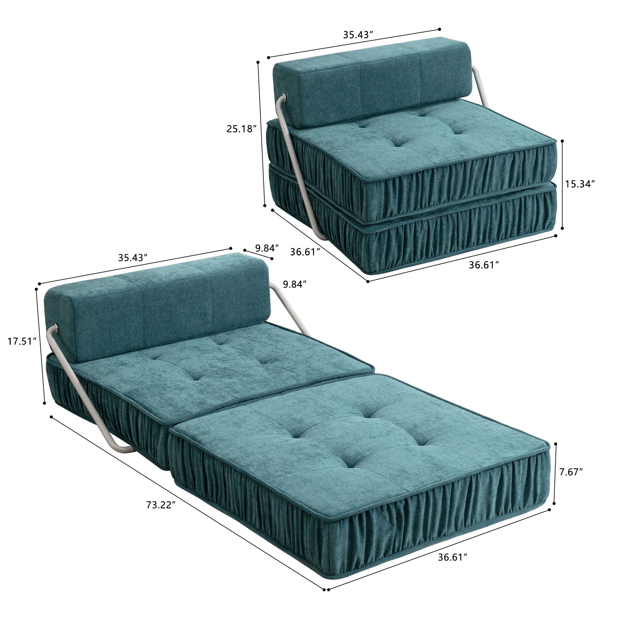 Folding Sofa With Removable Back Cushion