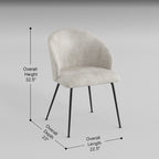 Velvet Upholstery Side Chairs 2 Piece Set With Metal Legs - Beige