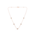 Yellow Color Plated Sterling Silver Diamond Station Necklace (1/2 cttw, K-L Color, I2-I3 Clarity)