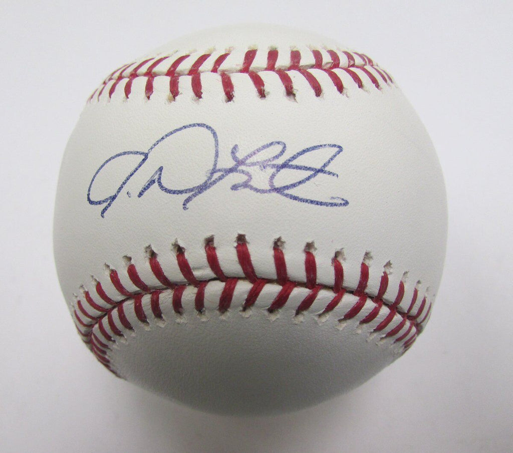Justin DeFratis Signed/Autographed OML Baseball 139849
