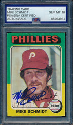 1975 Topps Mike Schmidt Phillies Card #70 Signed PSA/DNA GEM MINT 10 190438