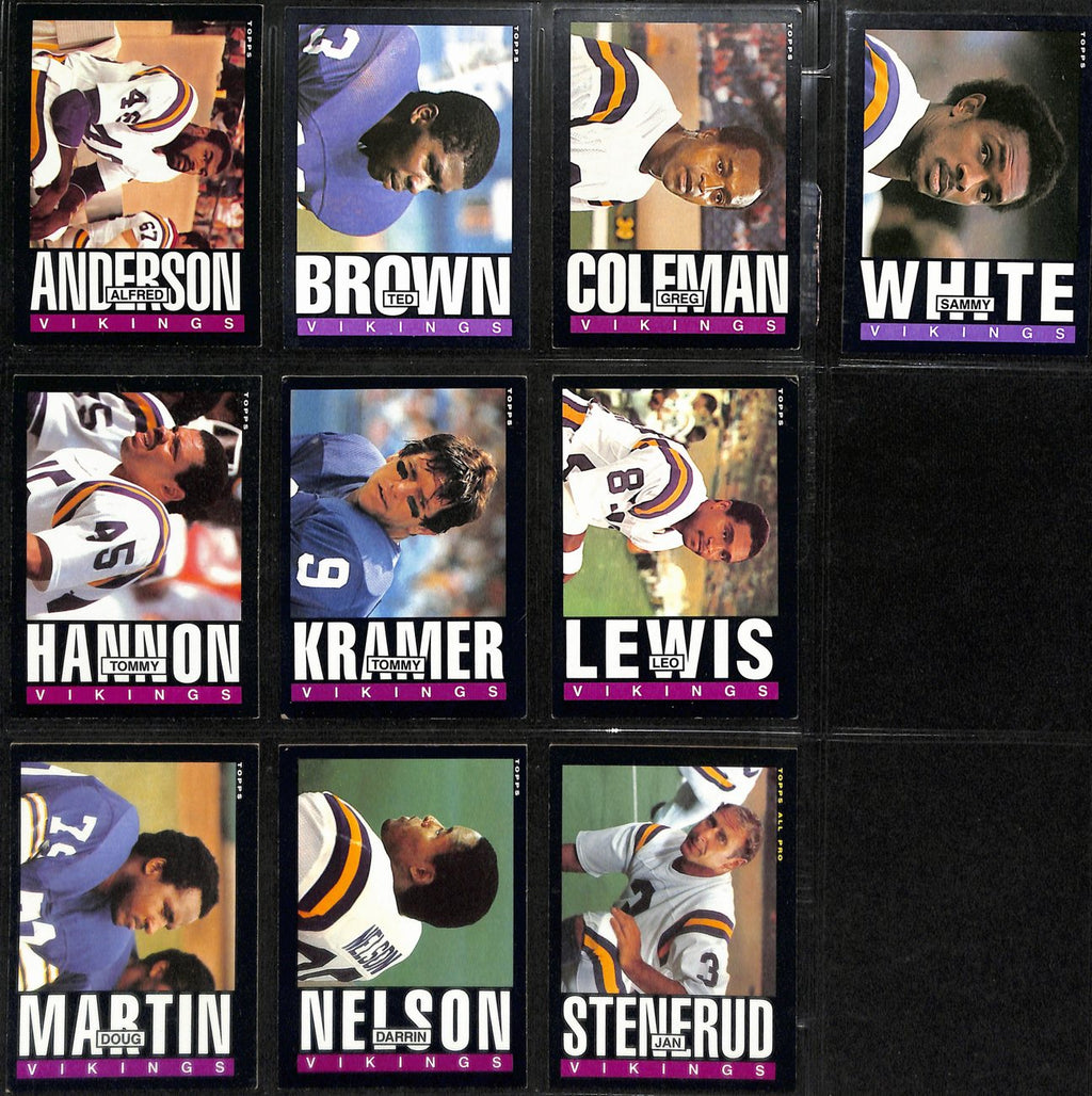 1985 TOPPS Football Minnesota Vikings  Complete Team Set 10/10 Cards 189275