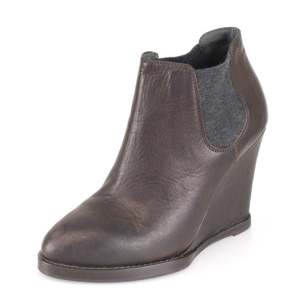 Women's Leather Wedge Heels // Brown