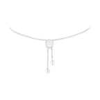 Sterling Silver Diamond Woven Heart Bolo Bracelet (0.1 cttw, H-I Color, I2-I3 Clarity)